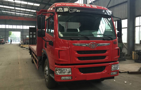 【國六】解放龍V單橋平板，150挖機平板